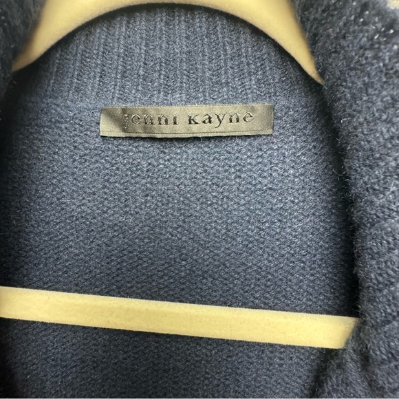 Jenni Kayne cashmere blue red soft full zip cardigan - Picture 4 of 11